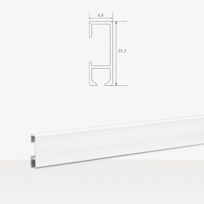Picture Hanging Systems, for Art Galleries, Home, Two 48inch Rails, Click Rail Kits (2 White Rails 4 Nylon Cords & 4 Hooks)
