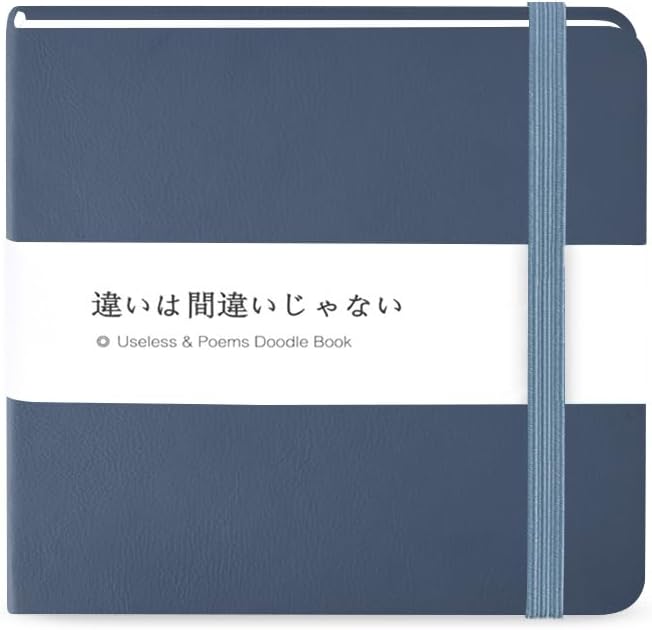 Mifuner Small Square 5x5 80gsm Mini Notebooks Blank Pages Sketchbooks Travel Journal Pocket Hardcover Paint Writing Notebook Blank Diary Memo Planner Sketchbook PU Leather Cover.Haze Blue