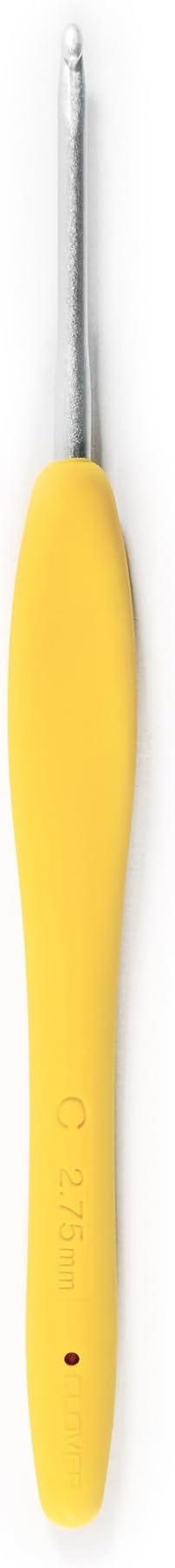 Clover 1041/C Yellow Amour Crochet Hook, Size C, 2.75mm