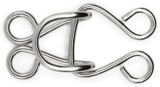 Lakesstory Metal Hooks & Eyes Closure Sewing Nickel Hooks Heavy Duty for Clothing Skirt Closures, Pants, 4 Sets