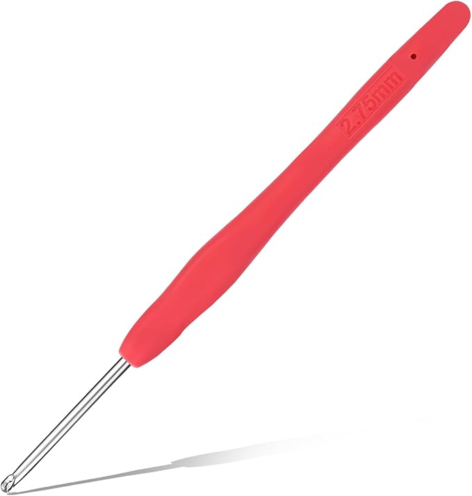 2.75 mm Crochet Hook, Ergonomic Handle for Arthritic Hands, Extra Long  Knitting Needles for Beginners and Crocheting Yarn (2.75 mm)