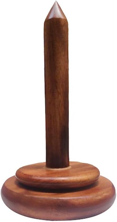 AnNafi® Wood Yarn Spindle Holder with Twirling Mechanism Classic |Wooden Spinning Yarn & Thread Holder |Knitting Embroidery Accessory Gift Craft & Sewing Supplies Yan Organising Tool For Granny Acacia