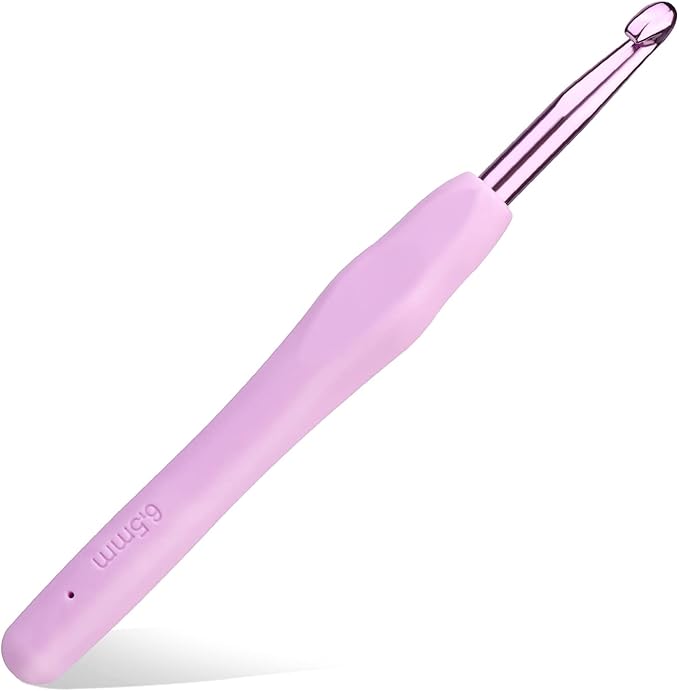 6.5 mm Crochet Hook, Aluminum Soft Grip Rubber Handle Needles Ergonomic Knitting Needles Crochet Needle for Beginners and Handmade DIY Knitting Crochet (6.5 mm)