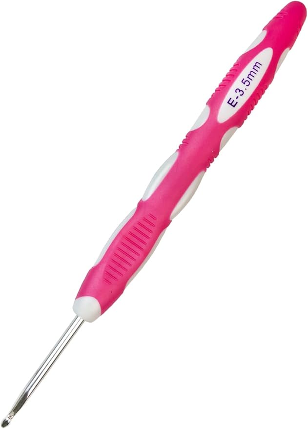 Mdoker Size F/(3.5mm) Crochet Hook,Extra Long Crochet Hooks Needles for Arthritic Hands,Ergonomic Grip Soft Handles for Beginners and Experiecced Crochet Lover,Comfortable/Smooth/Ergonomic