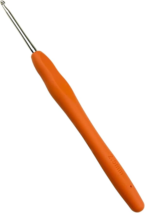 Mdoker Size C/2(2.5mm) Crochet Hook,Extra Long Crochet Hooks for Arthritic Hands,Ergonomic Grip Soft Handles for Beginners and Experiecced Crochet Lover,Comfortable/Easy to Use
