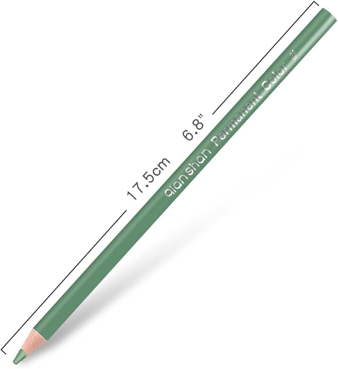 qianshan 12 Green Colored Pencils Oil Based Pre-sharpened Wooden Colored Pencil Set for Adults Coloring Books Drawing Sketching Art Supplies, No Duplicates
