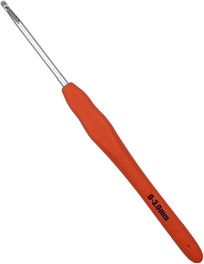Mdoker Extra Long Crochet Hooks,Ergonomic Grip Soft Handles for Handmade DIY Crocheting,Crochet Hook Needles for Arthritic Hands,Size D(3.0MM)