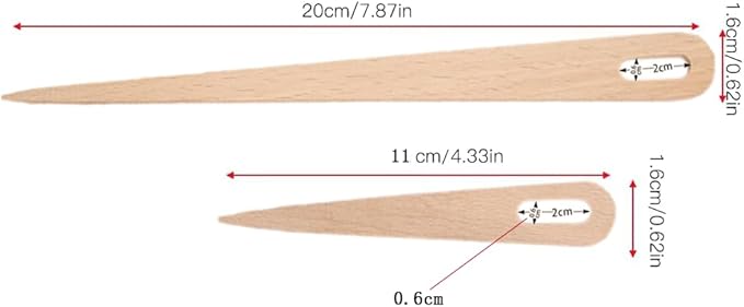 Haosie Wood Needle, 5 Pack Wooden Weaving Crochet Needle Hand Loom Stick Tapestry Sewing Making DIY Crafts Tools