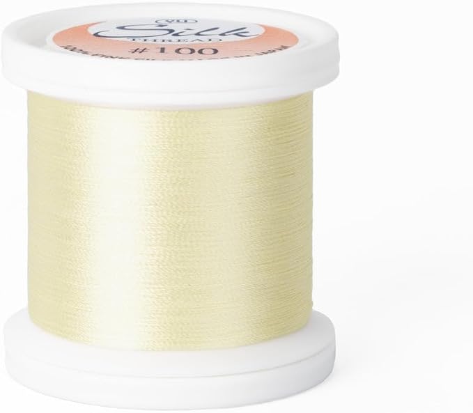YLI Threads Silk Thread – 100 wt Fine Japanese Silk for Appliqué, EPP, and Quilting - Pale Yellow