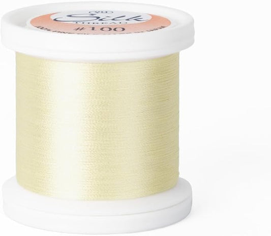YLI Threads Silk Thread – 100 wt Fine Japanese Silk for Appliqué, EPP, and Quilting - Pale Yellow