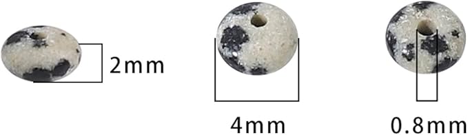 beadia natural dalmatian disk stone beads 4x2mm 160pcs rondelle loose semi gemstone beads for jewelry making design