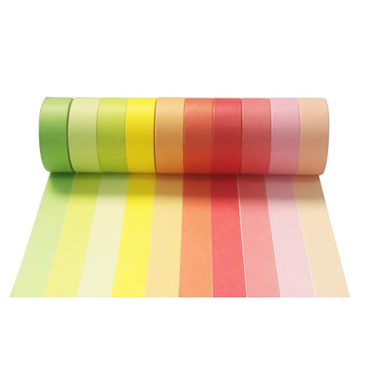 Washi Tape Set 20 Rolls - 15 mm Rainbow Colors Decorative Tape for Bullet Journal, Planner, DIY Arts Crafts, Scrapbooking, Holiday Decoration