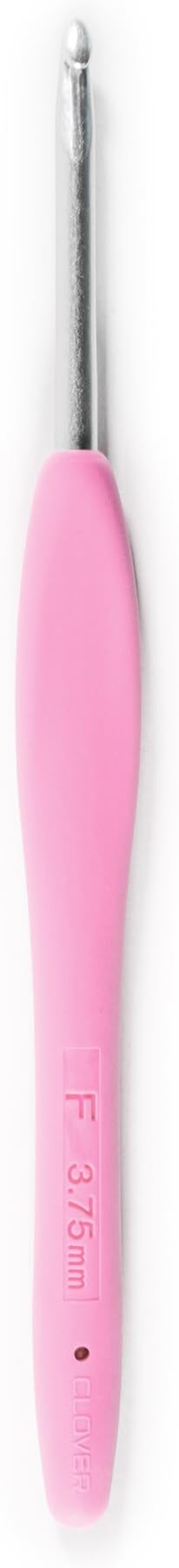 Clover 1044/F Pink Amour Crochet Hook, Size F, 3.75mm