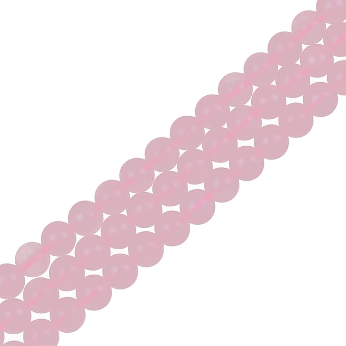 bymitel 140pcs natural crystal beads stone gemstone round energy healing loose beads with stretch cord for jewelry making bracelets anklets (rose quartz, 8mm 140pcs)