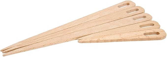 Haosie Wood Needle, 5 Pack Wooden Weaving Crochet Needle Hand Loom Stick Tapestry Sewing Making DIY Crafts Tools