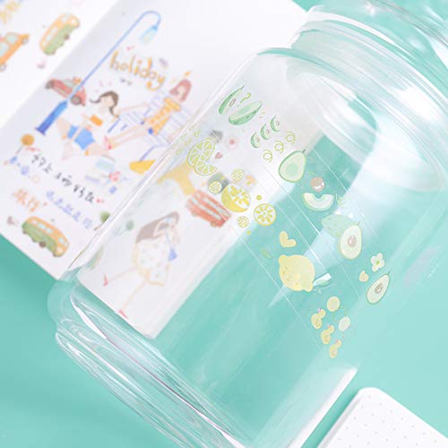 10 Rolls Waterproof Plastic Tape Cute 15mm Wide Self-Adhesive Tape Butterfly and Fruits Pattern Masking Clear Printed Sticker Lovely Gift for Scrapbook, Bullet Journal, Planner, Arts & Crafts-65.6 Ft