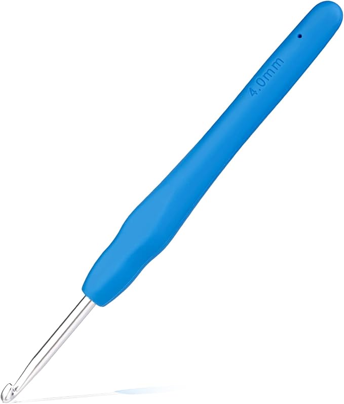 4 mm Crochet Hook, Ergonomic Handle for Arthritic Hands, Extra Long  Knitting Needles for Beginners and Crocheting Yarn (4 mm)