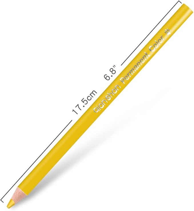 qianshan 12 Yellow Colored Pencils Oil Based Pre-sharpened Wooden Colored Pencil Set for Adults Coloring Books Drawing Sketching Art Supplies, No Duplicates