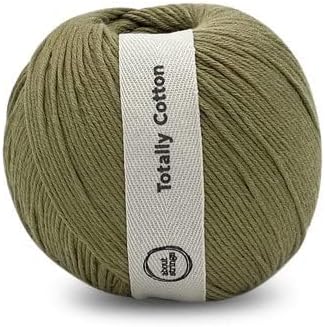 About Strings Totally Cotton Yarn - GOTS Certified Organic DK Weight - Luxuriously Soft, No Splitting - Perfect for Baby, Amigurumi, Knitting & Crochet - (200g/468 Yards) 100g/Ball (Olive)
