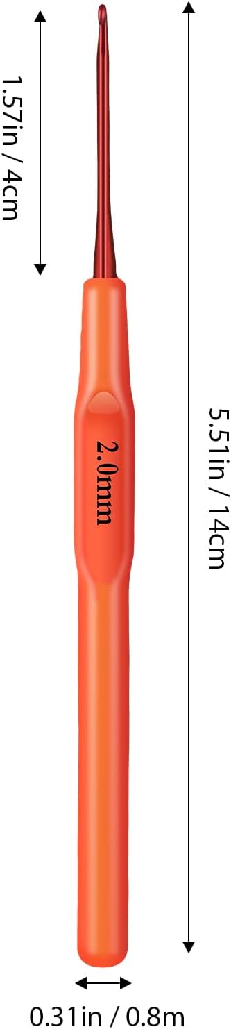 Ergonomic Crochet Hook, Crochet Needles, Ergonomic Handle Crochet Hook, Colorful Soft Handle Knitting Needles, Suitable for Beginners and Experienced Crochet Enthusiasts (2.0mm)
