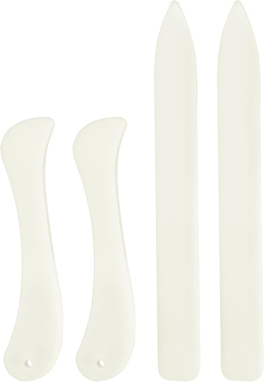 WONVOC 4 Pcs Bone Folders, Crease Makers, Scoring Tool, Plastic Bone Folder Paper Creaser, Folding Bookbinding Tool, Origami Tools for Making Paper Crafts Quilting Leathercraft Bookbinding