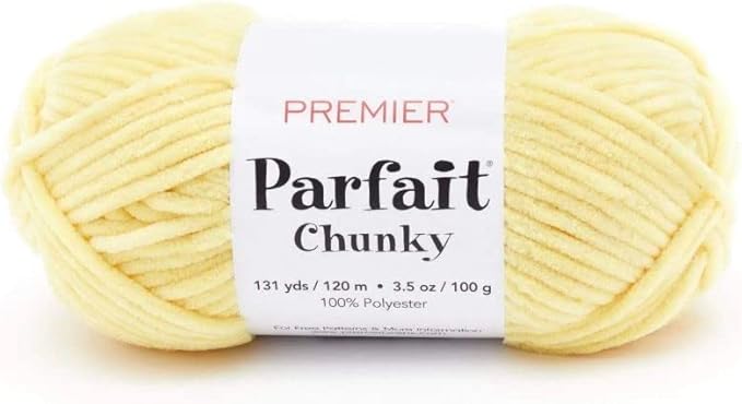 Premier Yarns Parfait Chunky Chenille 3.5 Oz 6 Super Bulky Weight 3 Pack Bundle with Bella's Stitch Place Holders (Sunshine)
