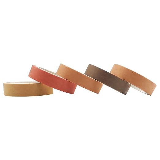 EnYan Solid Color Washi Tapes Set, 5 Rolls Basic Collection Decoration 10mm Wide Japanese Masking Decorative Tapes for Bullet Journal Planners DIY Crafts Arts Scrapbooking Adhesive
