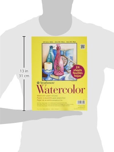 Strathmore 300 Series Watercolor Paper Pad, 9x12 inches, 24 Sheets (140lb/300g) - Artist Paper for Adults and Students - Watercolors, Mixed Media, Markers and Art Journaling