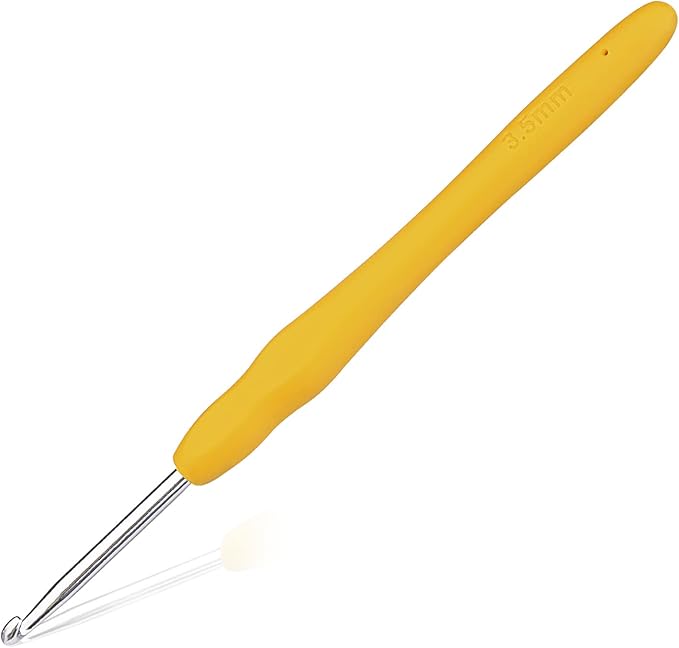 3.5 mm Crochet Hook, Ergonomic Handle for Arthritic Hands, Extra Long  Knitting Needles for Beginners and Crocheting Yarn (3.5 mm)