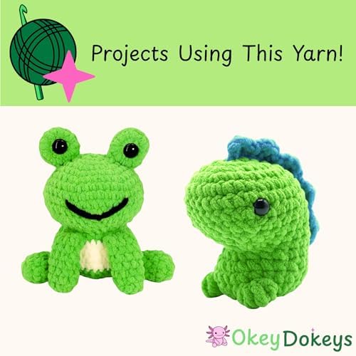 Size 6 Chenille Yarn 150g/96yds, 100% Polyester, Never Compressed to Keep Yarn Fluffy, 3 Packs, Each Skein - 1.76oz/50g, 32yds/35m, for Crocheting and Amigurumi, Minty Green, Color 5