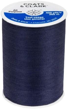 Coats & Clark Dual Duty All Purpose Sewing Thread 230A 400 Yards Each Spool 3 Pack Bundle with Bella's Crafts Needle Threaders (Navy)