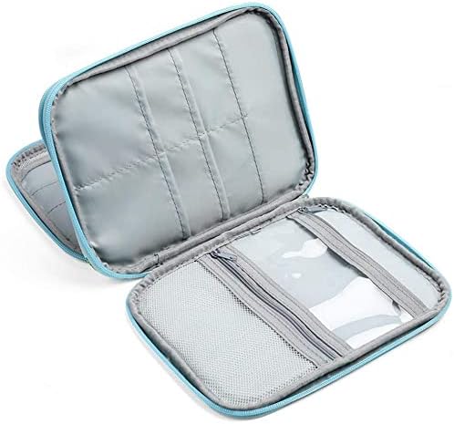 Knitting Needles & Crochet Hooks Organizer Zipper Bag, Portable Travel Storage Pouch for Circular Needles, Hooks, Accessories & Sewing Tools (Blue Sheep)