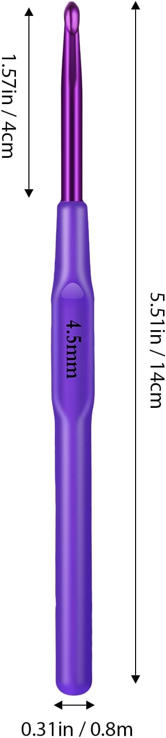Ergonomic Crochet Hook, Crochet Needles, Ergonomic Handle Crochet Hook, Colorful Soft Handle Knitting Needles, Suitable for Beginners and Experienced Crochet Enthusiasts (4.5mm)