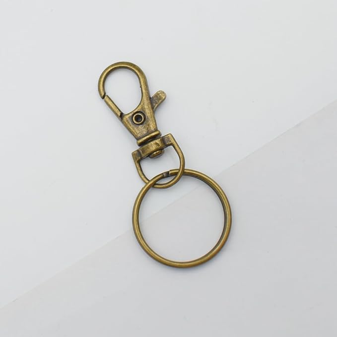 60 Pcs Premium Bronze Swivel Clasps Lanyard Snap Hooks with Key Rings, Key Chain Clip Hooks Lobster Claw Clasps for Keychain Clip Lanyard, Jewelry Making, DIY Crafts
