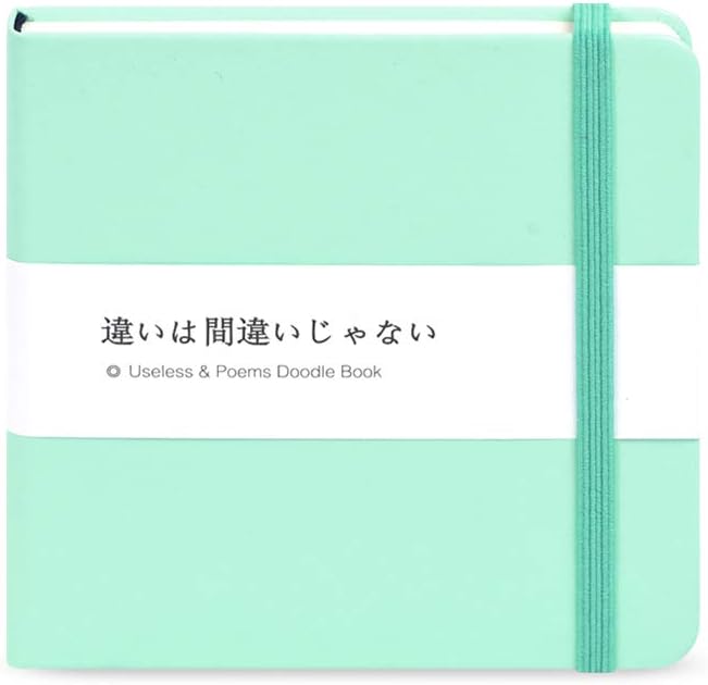 Mifuner Small Square 5x5 80gsm Mini Notebooks Blank Pages Sketchbooks Travel Journal Pocket Hardcover Paint Writing Notebook Blank Diary Memo Planner Sketchbook PU Leather Cover, Green