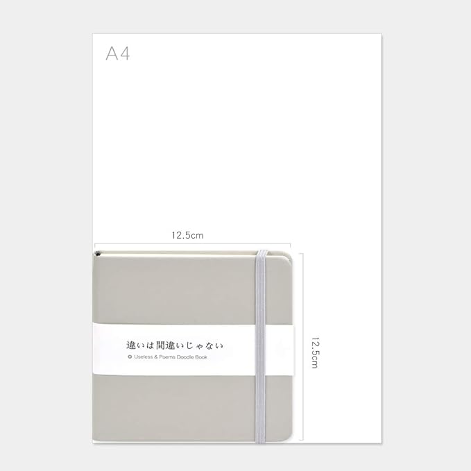 Small Square 5x5" 80gsm Mini Notebooks Blank Pages Sketchbooks Travel Journal Pocket Hardcover Paint Writing Notebook Blank Diary Memo Planner Sketchbook PU Leather Cover, Grey