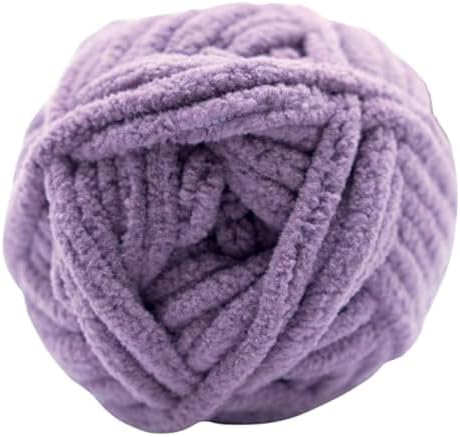Size 6 Chenille Yarn 50g/32yds, 100% Polyester, Never Compressed to Keep Yarn Fluffy, 1 Pack, Each Skein - 1.76oz/50g, 32yds/35m, for Crocheting and Amigurumi, Pastel Purple, Color 28