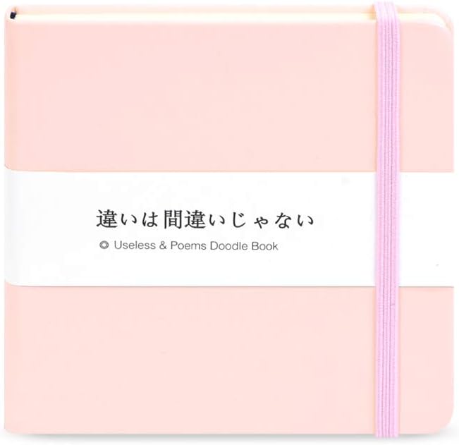 Mifuner Small Square 5x5 80gsm Mini Notebooks Blank Pages Sketchbooks Travel Journal Pocket Hardcover Paint Writing Notebook Blank Diary Memo Planner Sketchbook PU Leather Cover, Pink