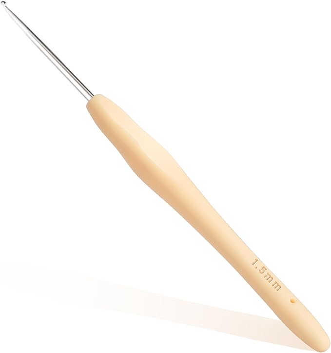 Small Size Crochet Hook Lace Crochet Needle, 1.5mm Crochet Hook, Ergonomic Crochet Hooks，Embroidery Thread Knitting Weaving Tool (1.5 mm)