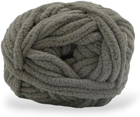 Mix and Match Colors, Automatic Discount at Checkout – Size 6 Chenille Yarn (50g 38yds) – for Crocheting and Knitting, Blankets, Plushies, Amigurumi, and Home Decor – Olive Green, Color 7
