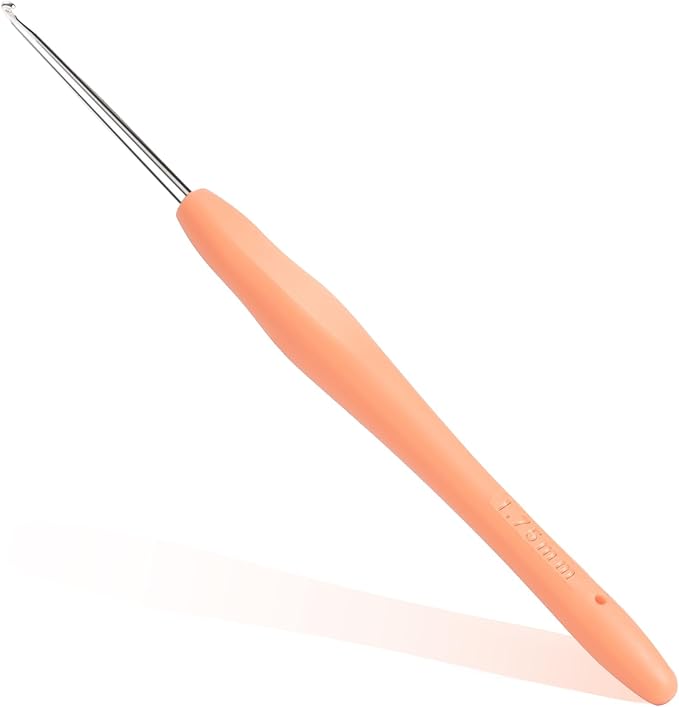 Small Size Crochet Hook Lace Crochet Needle, 1.75mm Crochet Hook, Ergonomic Crochet Hooks，Embroidery Thread Knitting Weaving Tool (1.75 mm)
