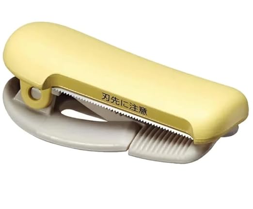 KOKUYO Washi Tape Cutter, Masking Tape Dispenser, Mini Portable Light Cutting, Clip Type (20-25mm, Pastel Yellow)