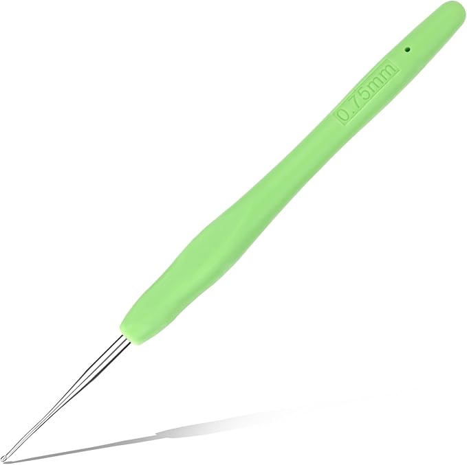 0.75 mm Crochet Hook, Ergonomic Handle for Arthritic Hands, Extra Long  Knitting Needles for Beginners and Crocheting Yarn (0.75 mm)
