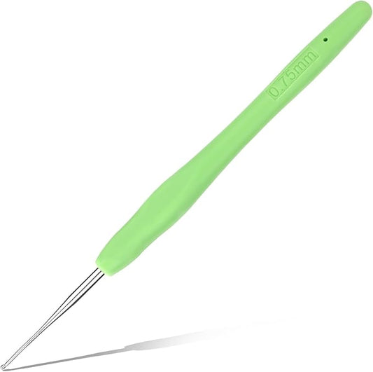 0.75 mm Crochet Hook, Ergonomic Handle for Arthritic Hands, Extra Long  Knitting Needles for Beginners and Crocheting Yarn (0.75 mm)