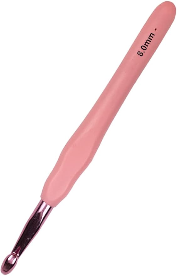 Hobekoee Size L/8mm Crochet Hook Ergonomic Handle for Arthritic Hands Soft & Smooth Knitting Needles for Beginners and Crocheting Yarn