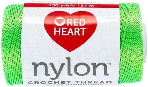 Red Heart Nylon Size 18 Crochet Thread, Neon Bright Green