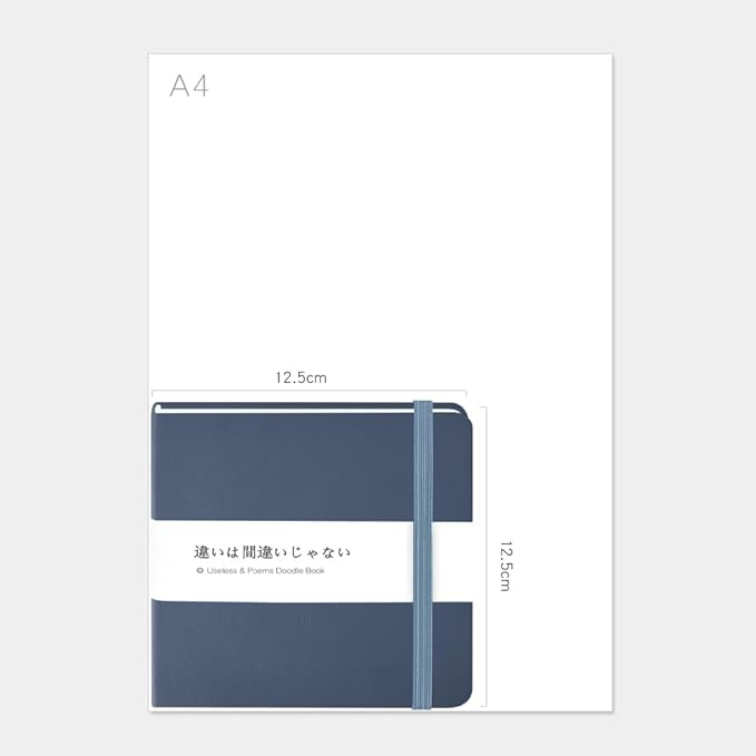 Mifuner Small Square 5x5 80gsm Mini Notebooks Blank Pages Sketchbooks Travel Journal Pocket Hardcover Paint Writing Notebook Blank Diary Memo Planner Sketchbook PU Leather Cover.Haze Blue