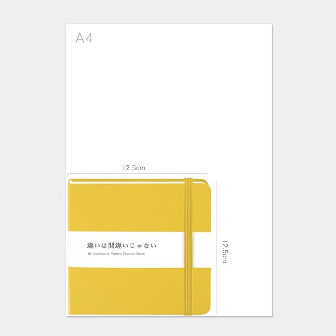 Mifuner Small Square 5x5 80gsm Mini Notebooks Blank Pages Sketchbooks Travel Journal Pocket Hardcover Paint Writing Notebook Blank Diary Memo Planner Sketchbook PU Leather Cover.Yellow