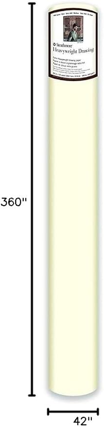 Strathmore 401-42 400 Series Drawing Roll, 100 Pound Medium Surface, 42"x10 Yards