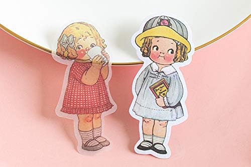 80Pcs Scrapbook Stickers Set Vintage Paper Doll Journal Stickers for Planner DIY Crafts Embelishment Diary 20 Designs Each 4pcs